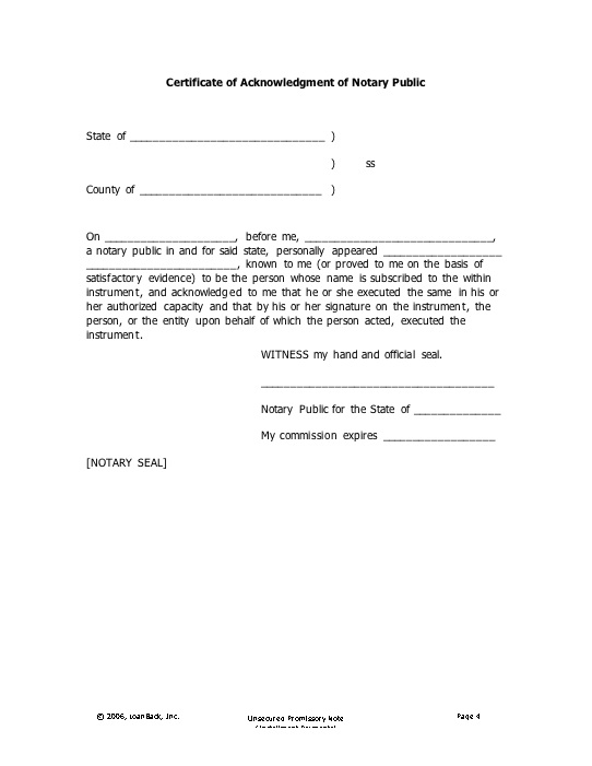 Sample LoanBack Promissory Note